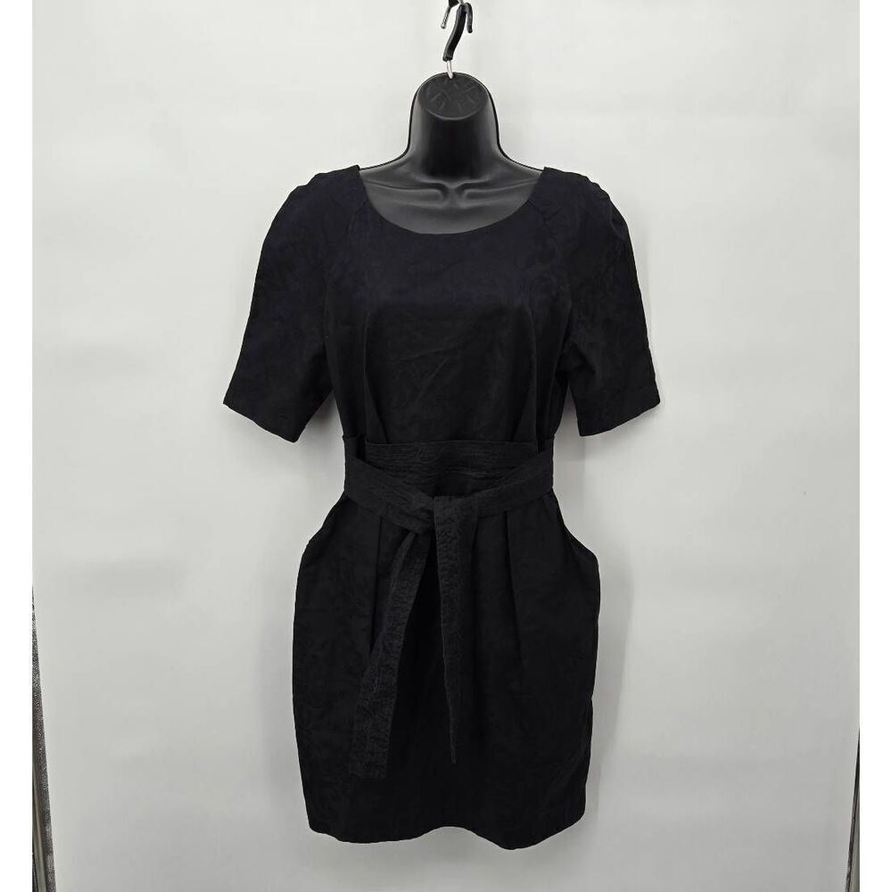 Stella McCartney Black Dress Size 40 US 4 Damask Tie Waist